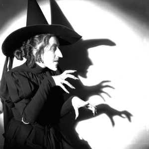 Margaret Hamilton as the Wicked Witch of the West in the movie The Wizard of Oz